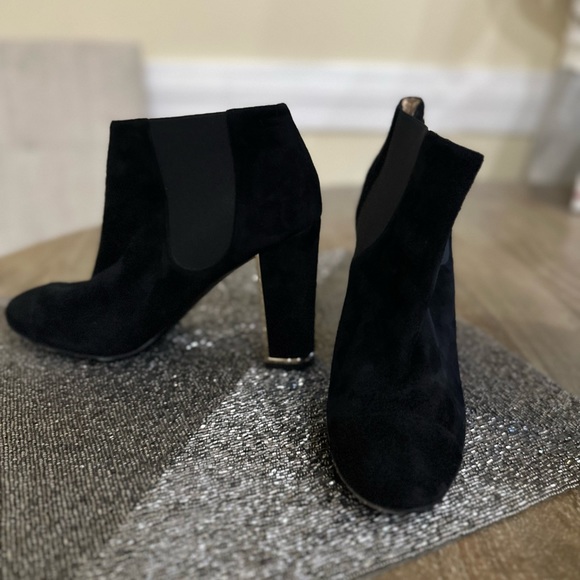 Chanel Black Suede Cap Toe Booties - Picture 2 of 5